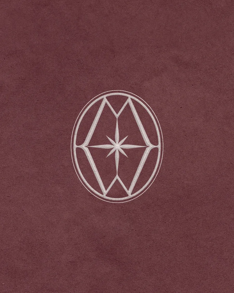 O emblema da 208 sobre fundo cor de vinho